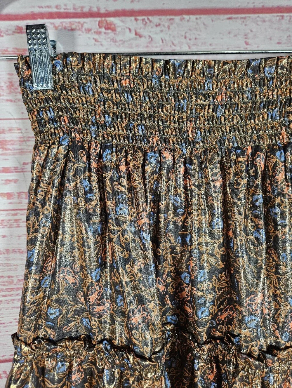 Free People Metallic Bubble Mini Skirt